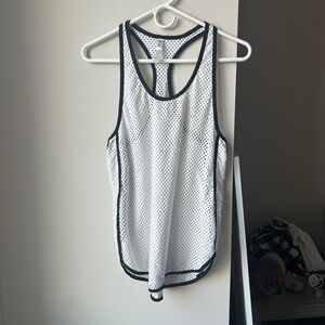 💜3 for $15💜 Fabletics White and Black Mesh Tank Top Medium